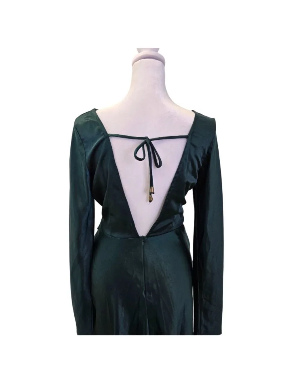 Saints + Secrets Satin Open Back Asymmetrical Hem Mini Dress Size Small